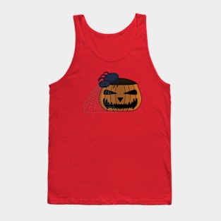 Spider in the web in the halloween pumpkin Tank Top